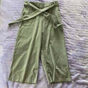 Gray wide leg dress pants
